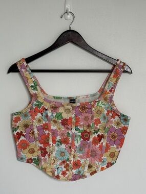 SHEIN Multicolor Floral Corset Style Crop Top